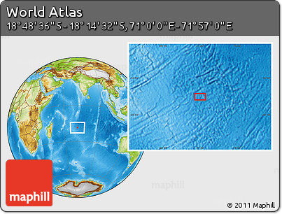 Physical Location Map of the Area around 18° 31' 34" S, 71° 28' 29" E