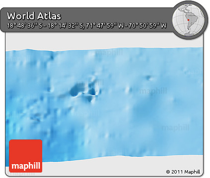 Physical 3D Map of the Area around 18° 31' 34" S, 71° 19' 29" W
