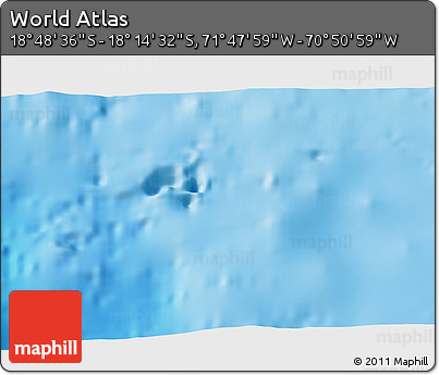 Physical 3D Map of the Area around 18° 31' 34" S, 71° 19' 29" W