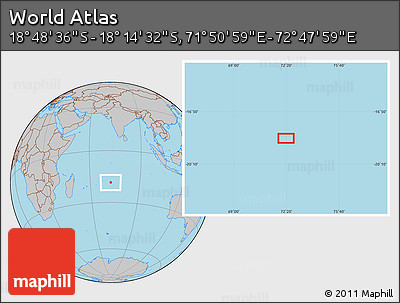 Gray Location Map of the Area around 18° 31' 34" S, 72° 19' 29" E