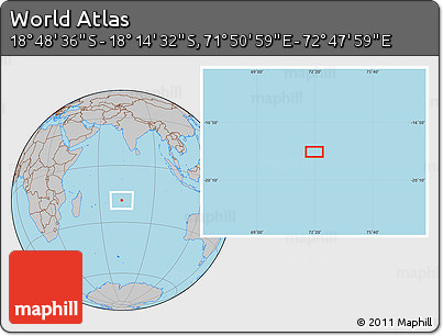 Gray Location Map of the Area around 18° 31' 34" S, 72° 19' 29" E