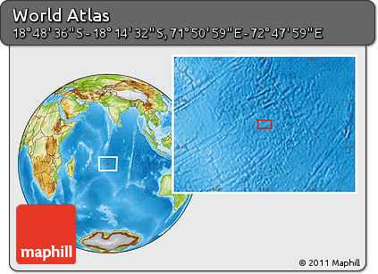 Physical Location Map of the Area around 18° 31' 34" S, 72° 19' 29" E