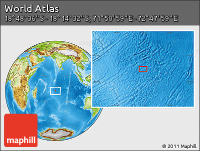 Physical Location Map of the Area around 18° 31' 34" S, 72° 19' 29" E