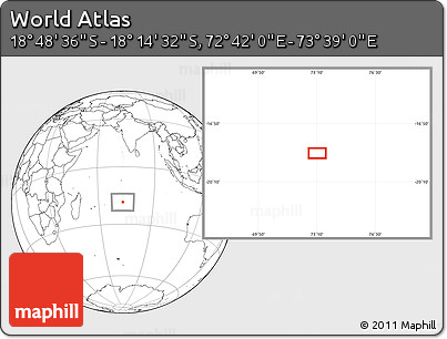 Blank Location Map of the Area around 18° 31' 34" S, 73° 10' 30" E