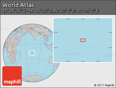 Gray Location Map of the Area around 18° 31' 34" S, 73° 10' 30" E