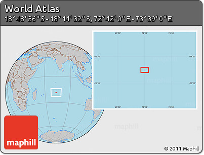 Gray Location Map of the Area around 18° 31' 34" S, 73° 10' 30" E