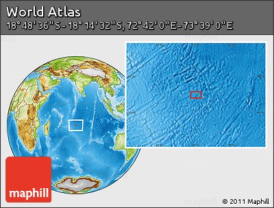 Physical Location Map of the Area around 18° 31' 34" S, 73° 10' 30" E