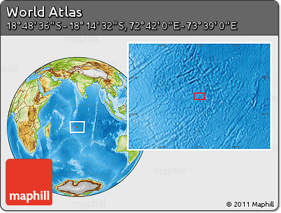 Physical Location Map of the Area around 18° 31' 34" S, 73° 10' 30" E