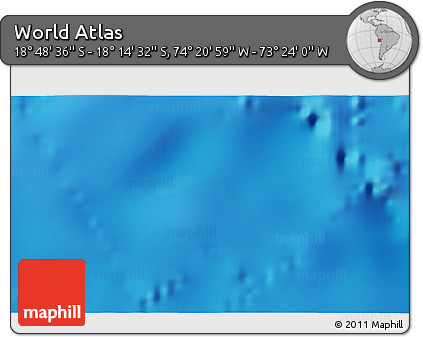 Physical 3D Map of the Area around 18° 31' 34" S, 73° 52' 30" W