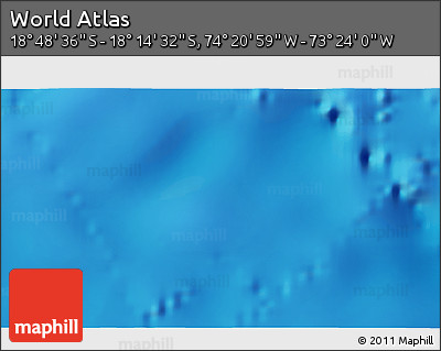 Physical 3D Map of the Area around 18° 31' 34" S, 73° 52' 30" W