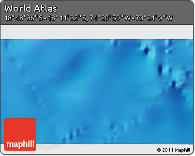 Physical 3D Map of the Area around 18° 31' 34" S, 73° 52' 30" W