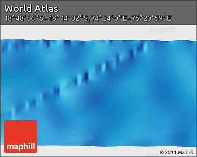 Physical 3D Map of the Area around 18° 31' 34" S, 74° 52' 30" E