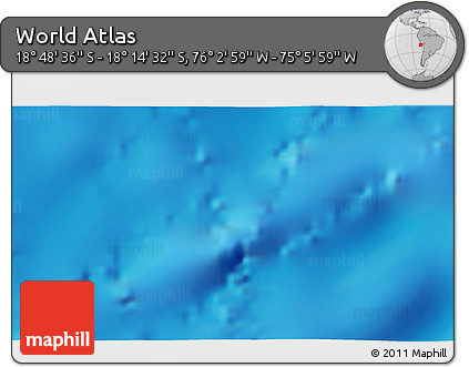 Physical 3D Map of the Area around 18° 31' 34" S, 75° 34' 29" W
