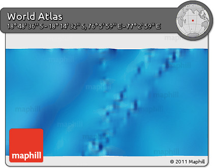 Physical 3D Map of the Area around 18° 31' 34" S, 76° 34' 29" E