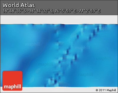 Physical 3D Map of the Area around 18° 31' 34" S, 76° 34' 29" E