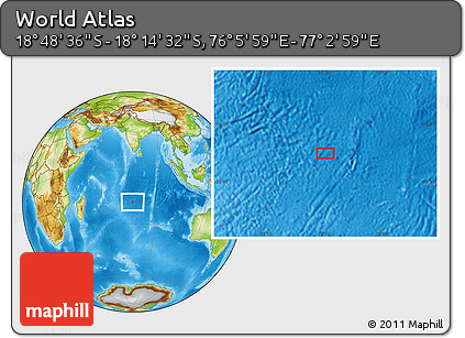 Physical Location Map of the Area around 18° 31' 34" S, 76° 34' 29" E