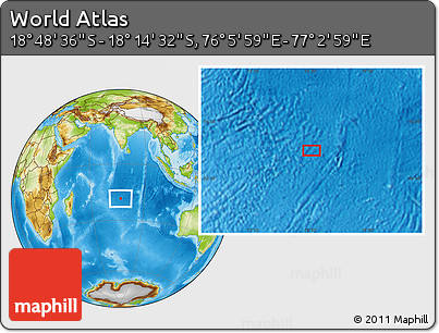 Physical Location Map of the Area around 18° 31' 34" S, 76° 34' 29" E