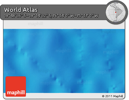 Physical 3D Map of the Area around 18° 31' 34" S, 76° 25' 30" W