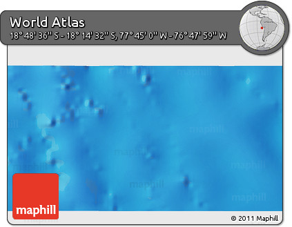 Physical 3D Map of the Area around 18° 31' 34" S, 77° 16' 30" W