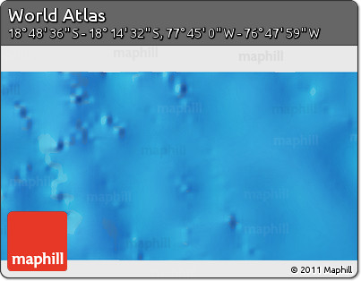 Physical 3D Map of the Area around 18° 31' 34" S, 77° 16' 30" W