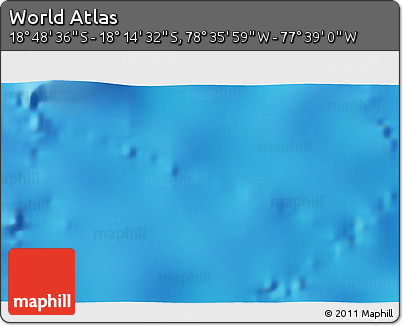 Physical 3D Map of the Area around 18° 31' 34" S, 78° 7' 30" W