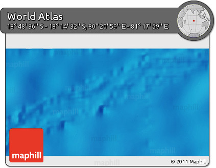 Physical 3D Map of the Area around 18° 31' 34" S, 80° 49' 29" E
