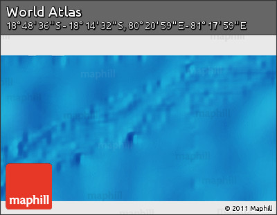 Physical 3D Map of the Area around 18° 31' 34" S, 80° 49' 29" E