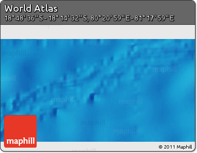 Shaded Relief 3D Map of the Area around 18° 31' 34" S, 80° 49' 29" E