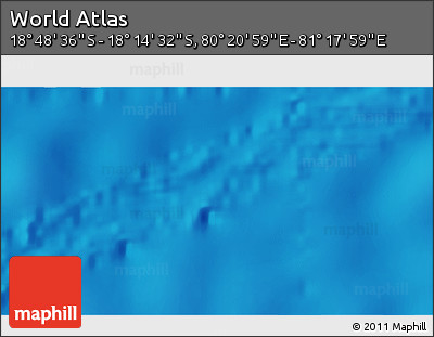 Shaded Relief 3D Map of the Area around 18° 31' 34" S, 80° 49' 29" E