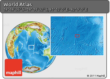 Physical Location Map of the Area around 18° 31' 34" S, 81° 40' 30" E