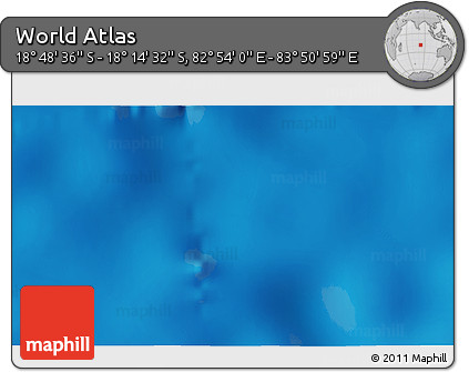 Shaded Relief 3D Map of the Area around 18° 31' 34" S, 83° 22' 30" E