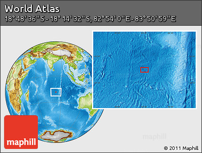 Physical Location Map of the Area around 18° 31' 34" S, 83° 22' 30" E