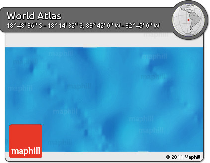 Shaded Relief 3D Map of the Area around 18° 31' 34" S, 83° 13' 29" W