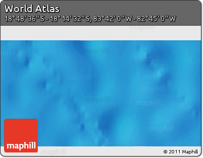 Shaded Relief 3D Map of the Area around 18° 31' 34" S, 83° 13' 29" W