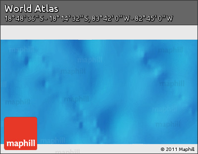 Shaded Relief 3D Map of the Area around 18° 31' 34" S, 83° 13' 29" W