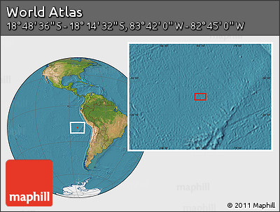 Satellite Location Map of the Area around 18° 31' 34" S, 83° 13' 29" W