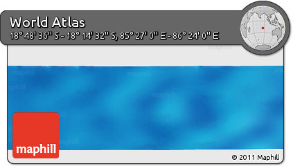 Physical Panoramic Map of the Area around 18° 31' 34" S, 85° 55' 30" E