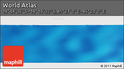 Physical Panoramic Map of the Area around 18° 31' 34" S, 85° 55' 30" E
