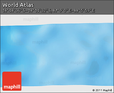 Physical 3D Map of the Area around 18° 31' 34" S, 87° 37' 30" E