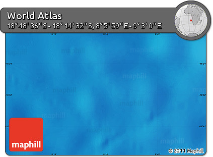 Physical Map of the Area around 18° 31' 34" S, 8° 34' 29" E