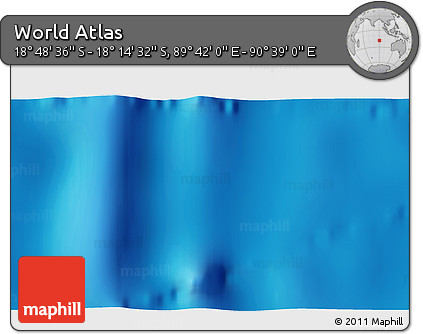 Physical 3D Map of the Area around 18° 31' 34" S, 90° 10' 30" E