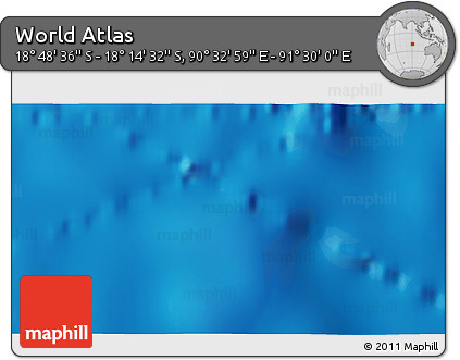Shaded Relief 3D Map of the Area around 18° 31' 34" S, 91° 1' 30" E