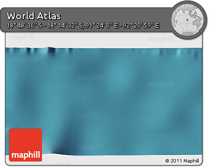 Satellite 3D Map of the Area around 18° 31' 34" S, 91° 52' 30" E