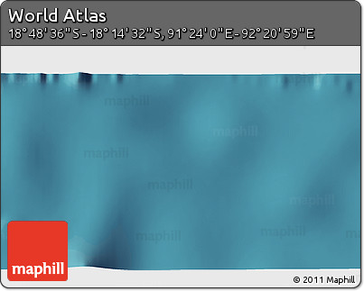 Satellite 3D Map of the Area around 18° 31' 34" S, 91° 52' 30" E