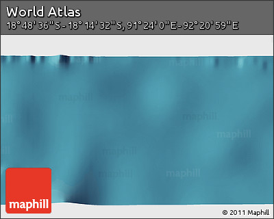 Satellite 3D Map of the Area around 18° 31' 34" S, 91° 52' 30" E