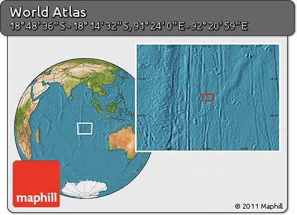 Satellite Location Map of the Area around 18° 31' 34" S, 91° 52' 30" E