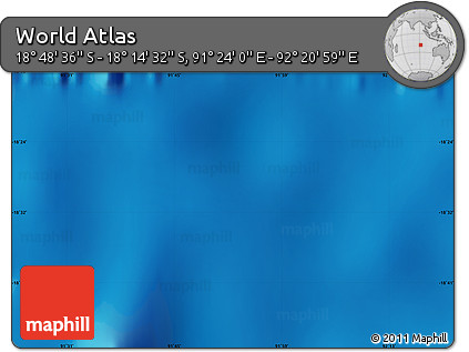 Physical Map of the Area around 18° 31' 34" S, 91° 52' 30" E