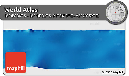 Physical Panoramic Map of the Area around 18° 31' 34" S, 91° 52' 30" E