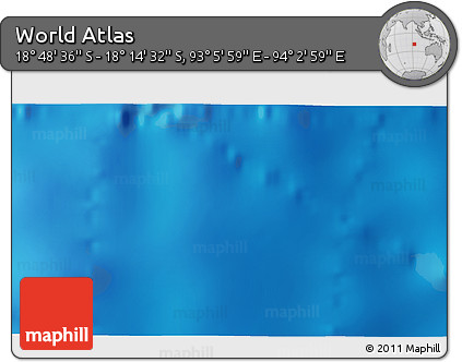 Shaded Relief 3D Map of the Area around 18° 31' 34" S, 93° 34' 29" E