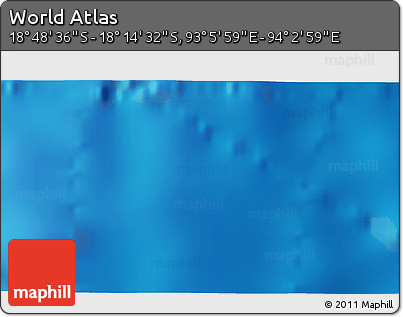 Shaded Relief 3D Map of the Area around 18° 31' 34" S, 93° 34' 29" E